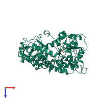 PDB 6ddx coloured by chain and viewed from the top.