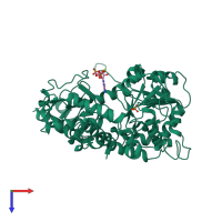 PDB entry 6de3 coloured by chain, top view.