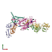 PDB entry 6de7 coloured by chain, front view.