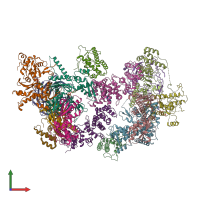 PDB entry 6dec coloured by chain, front view.