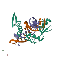 PDB entry 6df5 coloured by chain, front view.