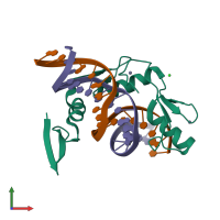 PDB entry 6df8 coloured by chain, front view.