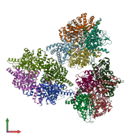 PDB entry 6dft coloured by chain, front view.