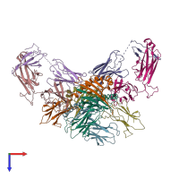 PDB entry 6dfw coloured by chain, top view.