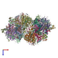 PDB entry 6dhe coloured by chain, top view.