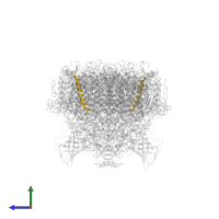 Cytochrome b559 subunit beta in PDB entry 6dhf, assembly 1, side view.