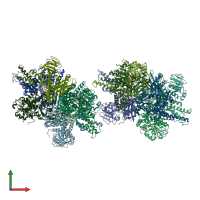 PDB entry 6dhl coloured by chain, front view.