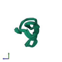 PDB entry 6dhr coloured by chain, ensemble of 20 models, side view.