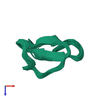 PDB entry 6dhr coloured by chain, ensemble of 20 models, top view.