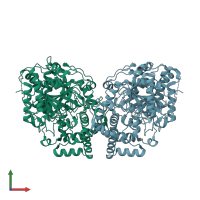 PDB entry 6dhv coloured by chain, front view.
