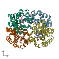 PDB entry 6di4 coloured by chain, front view.