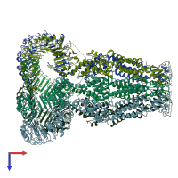 PDB entry 6djb coloured by chain, top view.