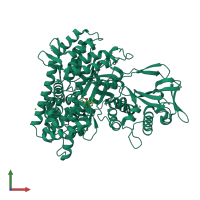 PDB entry 6dl9 coloured by chain, front view.