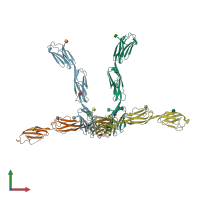 PDB entry 6dld coloured by chain, front view.