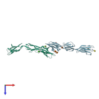 PDB entry 6dle coloured by chain, top view.