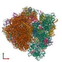 PDB entry 6dnc coloured by chain, front view.