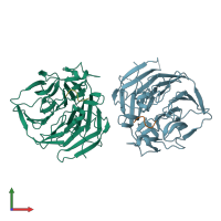 PDB entry 6do5 coloured by chain, front view.