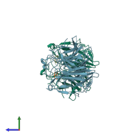 PDB entry 6do5 coloured by chain, side view.