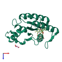 PDB entry 6dqo coloured by chain, top view.