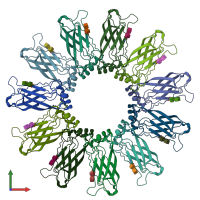 PDB entry 6ds5 coloured by chain, front view.