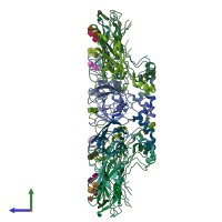 PDB entry 6ds5 coloured by chain, side view.