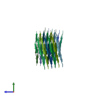 PDB entry 6dso coloured by chain, side view.