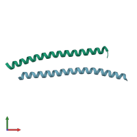 PDB entry 6dvu coloured by chain, front view.