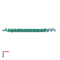 PDB entry 6dvu coloured by chain, top view.