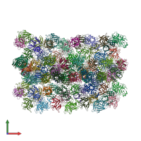 PDB entry 6dwu coloured by chain, front view.