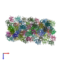 PDB entry 6dwu coloured by chain, top view.