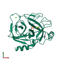 PDB entry 6dzf coloured by chain, front view.