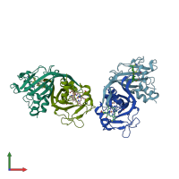 PDB entry 6e0x coloured by chain, front view.