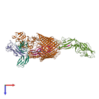 PDB entry 6e15 coloured by chain, top view.