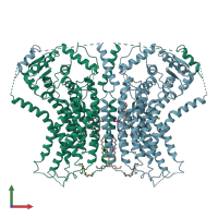PDB entry 6e1o coloured by chain, front view.