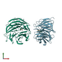 PDB entry 6e1z coloured by chain, front view.