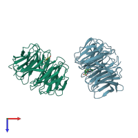 PDB entry 6e1z coloured by chain, top view.