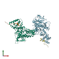 PDB entry 6e2p coloured by chain, front view.