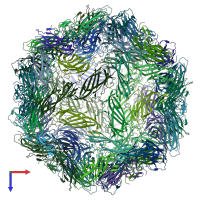 PDB entry 6e2r coloured by chain, top view.