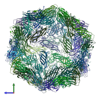 PDB entry 6e2x coloured by chain, side view.