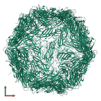 27.9 kDa capsid protein in PDB entry 6e2x, assembly 1, front view.