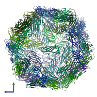 PDB entry 6e2z coloured by chain, side view.