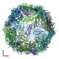 PDB entry 6e30 coloured by chain, front view.