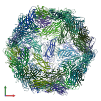 PDB entry 6e34 coloured by chain, front view.