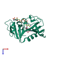 PDB entry 6e4e coloured by chain, top view.