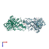 PDB entry 6e4r coloured by chain, top view.