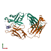 PDB entry 6e4y coloured by chain, front view.