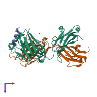 PDB entry 6e4y coloured by chain, top view.