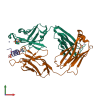 PDB entry 6e4z coloured by chain, front view.