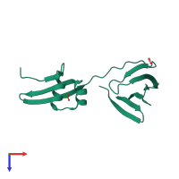 PDB entry 6e50 coloured by chain, top view.