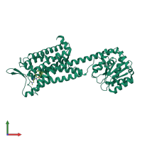 PDB entry 6e59 coloured by chain, front view.